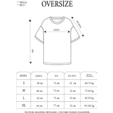 Buğrahayalin Unisex Bisiklet Yaka Baskılı Double Oversize T-Shirt - Siyah