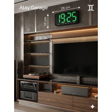 Atay Garage Büyük Ekranlı LED Dijital Masa veya Duvar Saati – Gece Görüşlü Modern Elektronik Saat – Alarm ve Takvim Özellikli