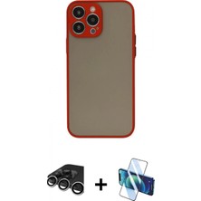 Pileli Store Pilelistore™ iPhone 15 Pro Kılıf Ahenk Çizgi Serisi - Siyah 3D Antistatik Cam Ekran Koruyucu + Raze Metal Kamera Lens - Gs