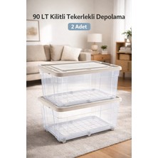 Loremp 90 Lt Tekerlekli Saklama Kutusu 2 Adet Depolama Düzenleyici