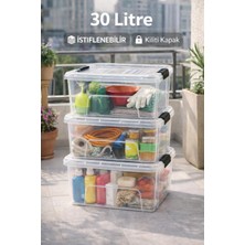 Loremp 3 Adet 30 Litre Saklama Kutu