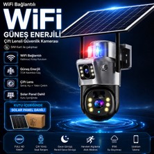 Dobest Full Hd Solar Wifi Çift Lens Ptz Güvenlik Kamerası | 360° Dönebilen, Hareket Algılamalı Sesli ve Işıklı Alarm, Gece Görüşlü, Suya Dayanıklı Dış Mekan Kamera