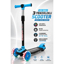 Yıldırım Oyuncak LED Işıklı 3 Tekerlekli Çocuk Twist Scooter - Lean To Steer Dengeli 3 Kademe Ayarlanabilir Yükseklik 50KG Taşıma Kapasiteli