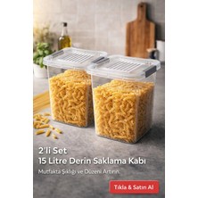 Loremp 2’li 15 Lt Kilitli Kapaklı Şeffaf Saklama Kutusu | Derin Depolama Kabı, Mutfak & Kiler Düzenleyici