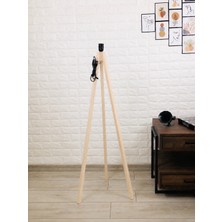 Ferisa Home Ahşap Tripod Lambader Ayağı E27 Tesisatlı Dekoratif Üç Ayaklı Abajur ve Lambader Gövdesi