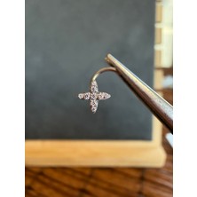 Aida Jewelss Yüksek Kalite G23 Titanium x Zirkon 6x0.8mm Titanyum Hızma Piercing
