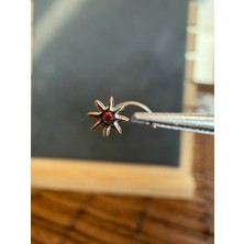 Aida Jewelss Yüksek Kalite G23 Titanium Kutup Yıldızı Zirkon 6x0.8mm Titanyum Hızma Piercing