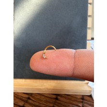 Aida Jewelss Yüksek Kalite G23 Titanium Ay Zirkon 6x0.8mm Altın Titanyum Hızma Piercing