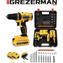 Grezerman 12V Akülü Matkap  Vidalama  Seti