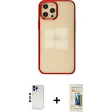 Pileli Store Pilelistore™ iPhone 12 Pro Max Kılıf Doruk Doku Prime - Siyah 6d Mat Seramik Hayalet Nano Ekran Koruyucu + Shine Kamera Lens - Lt