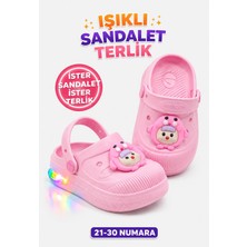 papucumun dünyası Çocuk Cross Eva Işıklı  Hafif Günlük Havuz Kreş Kumsal Kullanışlı Terlik