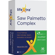 Lifextra Saw Palmetto Complex 30 Yumuşak Kapsül Cüce Palmiye Sakız Kabağı Isırgan Sülforafan Likopen - Dezenfektan Hediyeli (%72 Alkol)