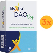 Lifextra Daoveg 30 Enterik Mini Tablet - 3 Adet (Toplam 90 Tablet) - Dezenfektan Hediyeli (%72 Alkol)