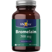 Lifextra Bromelain 500 Mg 60 Kapsül - Dezenfektan Hediyeli (%72 Alkol)