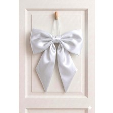 Hobizer Tekstil Parlak Saten Kapı Süsü Dekoratif Süs Fiyonk 35X40 cm