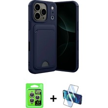 Pileli Store Pilelistore™ iPhone 17 Pro Kılıf Vadi Çizgi Prime - Siyah 3D Antistatik Seramik Nano Ekran Koruyucu + Raze Metal Kamera Lens - Gs