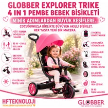 Globber  4 Farklı Kullanım Modu ve 5 Kontrollü Emniyet Kemeri ile Explorer Trike 4 In 1 Pembe Bebek Bisikleti