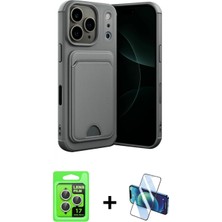 Pileli Store Pilelistore™ iPhone 17 Pro Kılıf Vadi Çizgi Prime - Siyah 3D Antistatik Seramik Nano Ekran Koruyucu + Raze Metal Kamera Lens - Gs