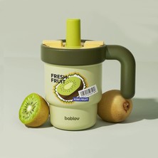 Bablov Fresh Fruit Collection Pipetli Termos Bardak Kulplu, Çelik Gövdeli, Sıcak & Soğuk Içecek Uyumlu Şık Tasarım Mug