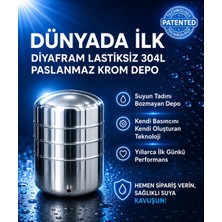 CR TANK - DÜNYADA İLK DİYAFRAMSIZ KENDİ BASINCINI KENDİ OLUŞTURAN İÇİ DIŞI PASLANMAZ KROM TANK  YATAY DİKEY HERTÜRLÜ KULLANILABİLEN  SU DEPOSU
