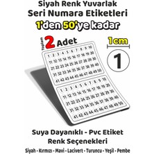 Sb Store 1'den 50'ye Kadar Yuvarlak Seri Numara Etiketleri - 1cm - Siyah Renk - Toplam 2 Adet