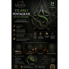 Mersi Shop Yılanlı Pentagram Duvar Dekoru 24 cm – Gotik Fantastik Asılabilir Duvar Süsü