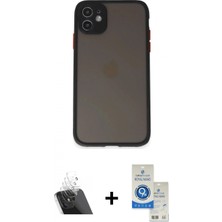 Pileli Store Pilelistore™ iPhone 11 Kılıf Ahenk Çizgi Serisi - Şeffaf Royal Nano Ekran Koruyucu + Kamera Lens Koruma Cam - Sf