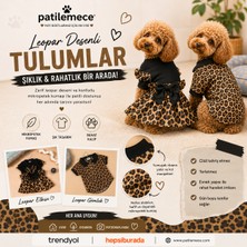 Patilemece Leopar Desenli Köpek Elbisesi