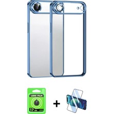 Pileli Store Pilelistore™ iPhone 17 Air Kılıf Vadi Minimal - Siyah 3D Antistatik Cam Ekran Koruyucu + Raze Metal Kamera Lens - Sh