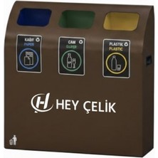 3’lü Sıfır Atık Geri Dönüşüm Ünitesi (GD-053) | Metal Atık Ayrıştırma Sistemi | Hey Çelik