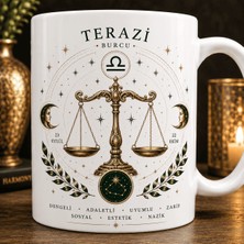 Art By Aslı Terazi Burcu Temalı Kupa Bardak – Astroloji ve Burç Tasarımlı Seramik Kupa
