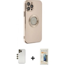 Pileli Store Pilelistore™ iPhone 12 Pro Max Kılıf Iz Form Serisi - Siyah 6d Mat Seramik Hayalet Nano Ekran Koruyucu + Shine Kamera Lens - Gd