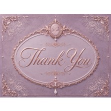 Vintage Gold Thank You Kartı 100 Adet | Premium Paket Içi Teşekkür Kartı | 8x5 cm