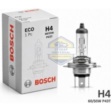 Bosch H4 Halojen Ampul Eco P43T 12V 60/55W (1 Adet)