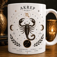 Art By Aslı Akrep Burcu Temalı Kupa Bardak – Astroloji ve Burç Tasarımlı Seramik Kupa