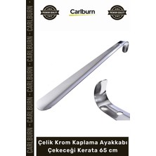 Carlburn #kerata Metal Sağlam Kaliteli Uzun Lüks Şık Yerli Çelik Krom Kaplama Ayakkabı Çekeceği Kerata 65 cm