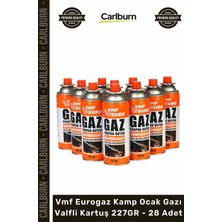Carlburn #ocakgazı Pürmüz Uyumlu Bütan Propan Vmf Eurogaz Kamp Ocak Gazı Valfli Kartuş 227GR 28 Adet