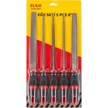 Elka 5’li Eğe Seti  8” – Düz, Yuvarlak, Kare, Üçgen ve Yarım Yuvarlak Metal Eğeler