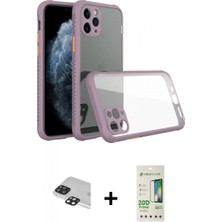 Marsilyan™- iPhone 11 Pro Max Kılıf Nova Asil Özel Seri - Siyah 20D Premium Cam Ekran Koruyucu + Siyah Pers Alüminyum Kamera Lens