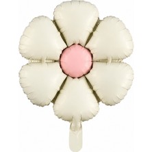Haki Store Retro Papatya Folyo Balon Krem Pembe Çiçek Parti Balonu Doğum Günü Özel Gün Süsleme Kutlama 71X71 cm