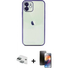 Marsilyan™- iPhone 11 Kılıf Vadi Minimal - Siyah 3D Antistatik Mat Seramik Nano Ekran Koruyucu + Pers Alüminyum Kamera Lens - Yl