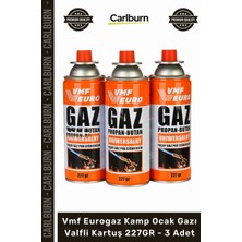 Carlburn #kampocağıpürmüz Uyumlu Propan Bütan Vmf Eurogaz Kamp Ocak Gazı Valfli Kartuş 227GR 3 Adet
