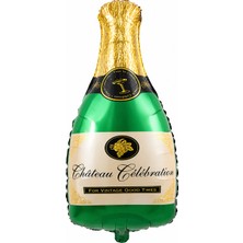 Haki Store Şampanya Şişesi Folyo Balon Yeşil Altın Parti Balonu Bekarlığa Veda Doğum Günü Özel Gün Süsleme Kutlama