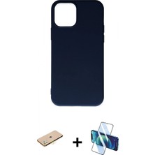 Pileli Store Pilelistore™ iPhone 11 Pro Max Kılıf Ahenk Serisi - Siyah 3D Antistatik Cam Ekran Koruyucu + Renkli Kamera Lens Koruma Cam - Sı