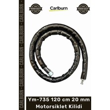 Carlburn #kilit Zırhlı Çelik Halat Güvenlikli Bisiklet Motosiklet YM735 120 cm 20 mm Motorsiklet Kilidi
