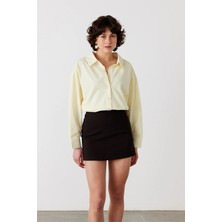 Facette Oversize Poplin Gömlek Sarı