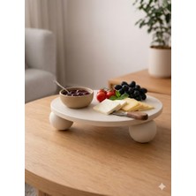 Alpin Store Odern Tasarım Dekoratif Sunum Tepsisi - Ahşap  Organik Pla Malzeme - 20X21X6 cm