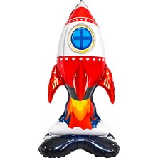 Haki Store Ayaklı Roket Folyo Balon Uzay Temalı Doğum Günü Parti Balonu 89 cm