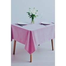 Royalty Kadife Dokulu Pembe Masa Örtüsü