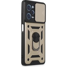 Colezium Note 12 Pro 5g Kılıf Pars Lens Yüzüklü  - Gold